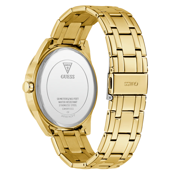 GUESS Mens Gold Tone Analog Watch GW0893G5