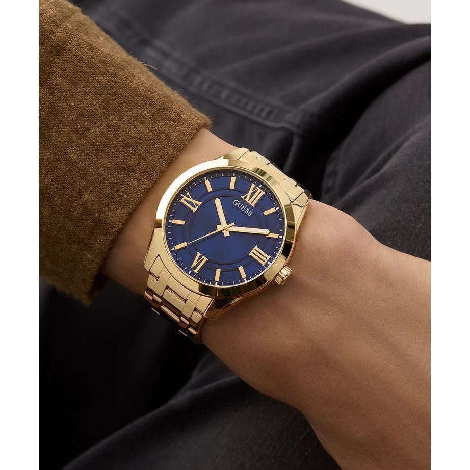 GUESS Mens Gold Tone Analog Watch GW0893G5