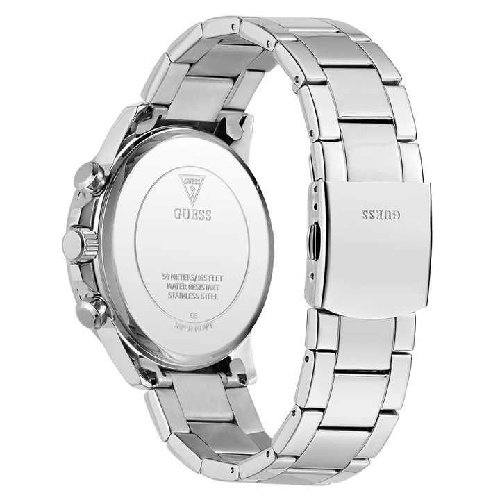 GUESS Mens Silver Tone Multi-function Watch 44 mm GW0900G1