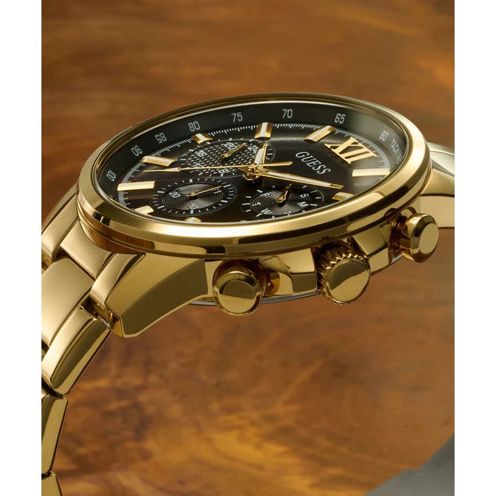 GUESS Mens Gold Tone Multi-function Watch GW0900G3