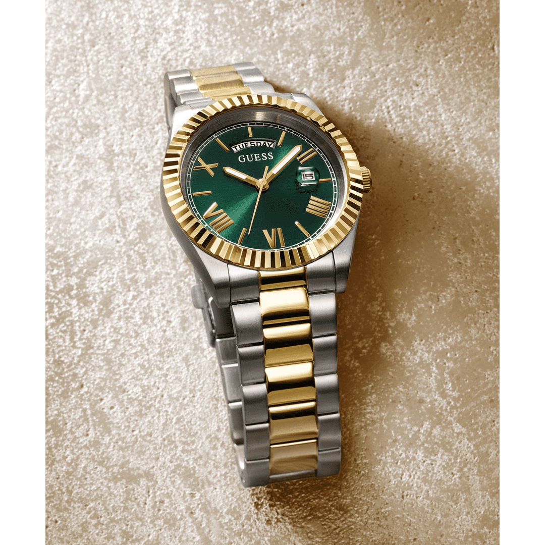 GUESS Mens 2-Tone Day/Date Watch