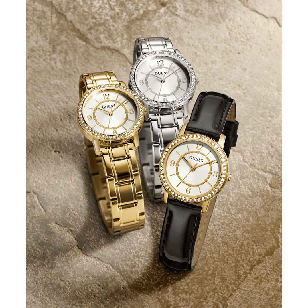 GUESS Ladies Silver Tone Analog Watch