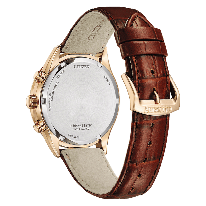 Classic Citizen Eco-Drive Chronograph Watch for Men with Brown Dial