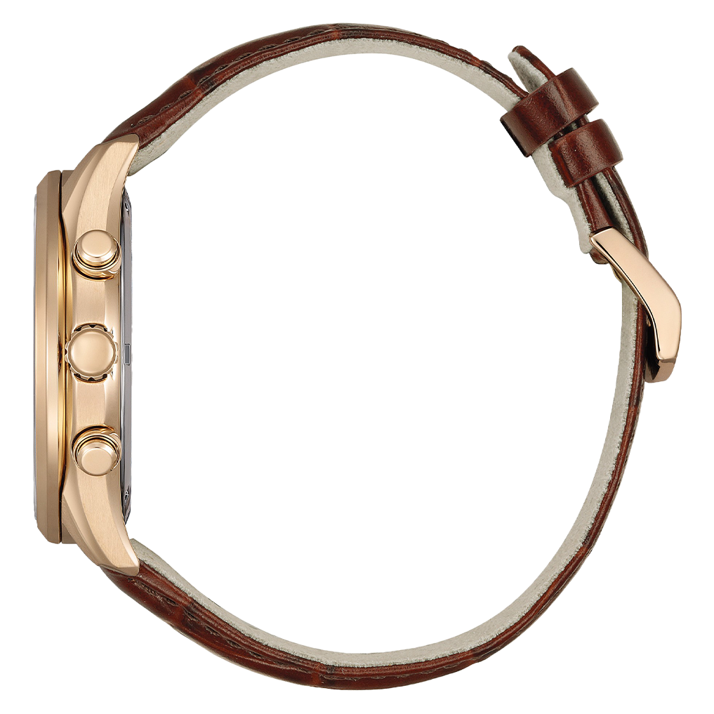 Classic Citizen Eco-Drive Chronograph Watch for Men with Brown Dial