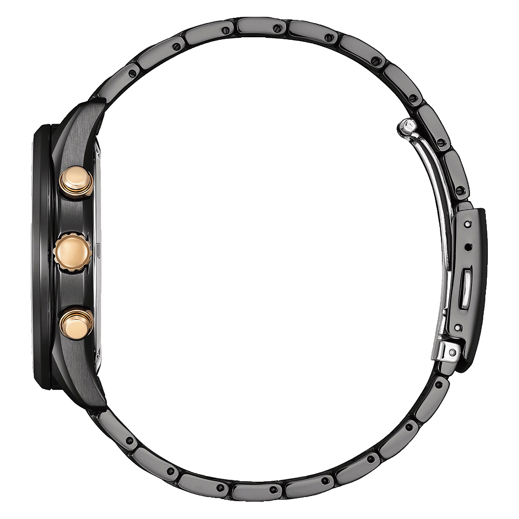 Stylish Eco-Drive Chronograph Watch with Brown Leather Strap