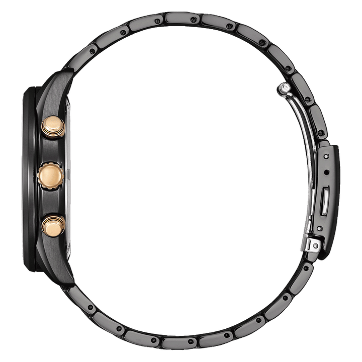 Stylish Eco-Drive Chronograph Watch with Brown Leather Strap