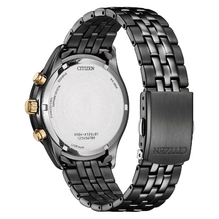 Stylish Eco-Drive Chronograph Watch with Brown Leather Strap