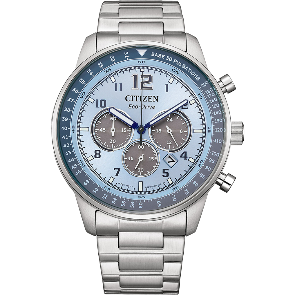 Limited Edition Eco-Drive Chronograph Watch with Blue Dial