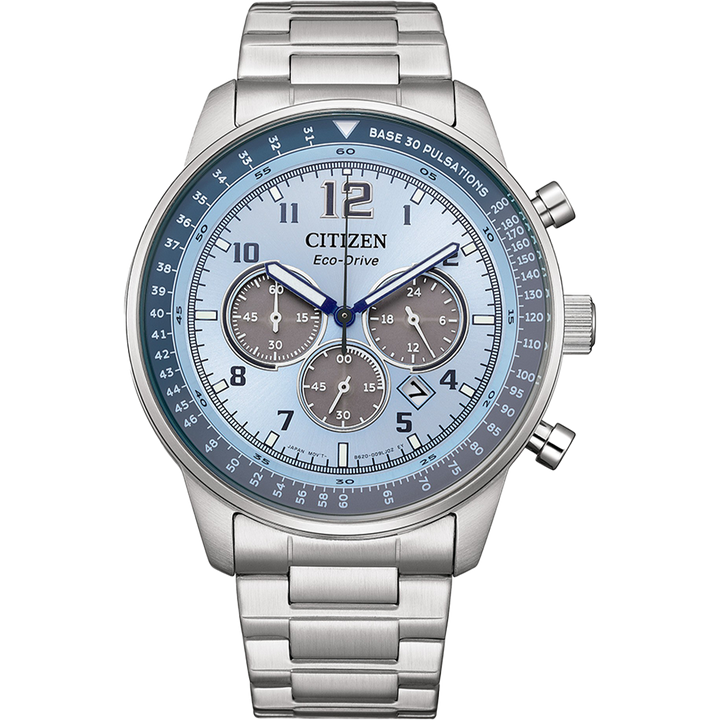 Limited Edition Eco-Drive Chronograph Watch with Blue Dial