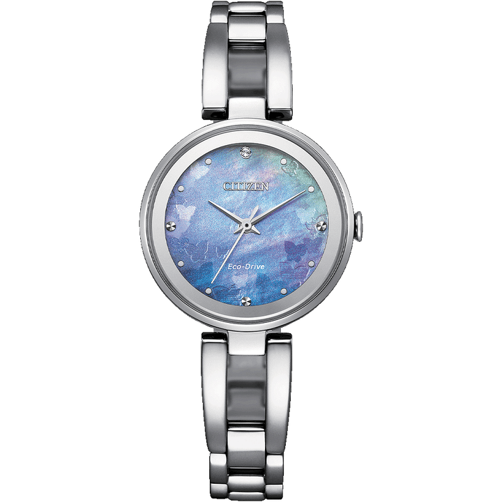 Elegant Eco-Drive EM0801-85N Ladies Watch with Blue Dial