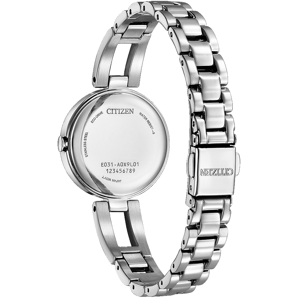 Elegant Eco-Drive EM0801-85N Ladies Watch with Blue Dial