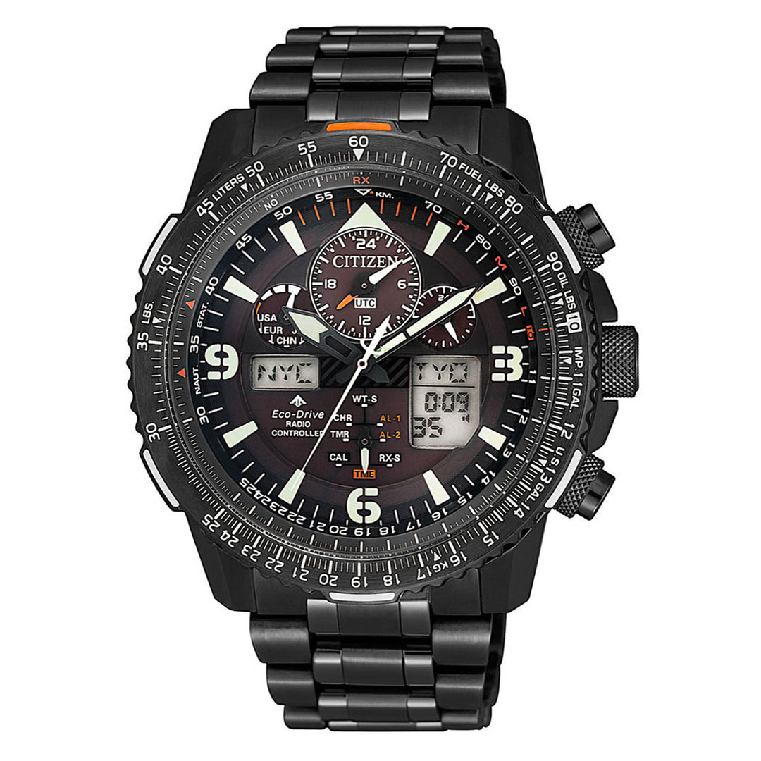 CITIZEN ECO-DRIVE GENTS WATCH BLACK DIAL - JY8085-81E