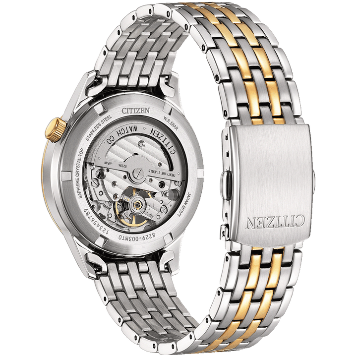 Elegant Mechanical Open Heart Citizen Watch with Green Dial