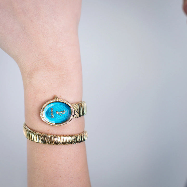 Just Cavalli Signature Snake - JC1L353M0035 Turquoise Dial Watch