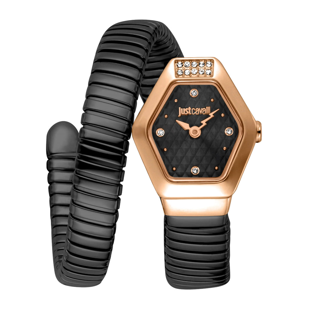 Just Cavalli Signature Snake - JC1L394M0075 Black Dial Watch