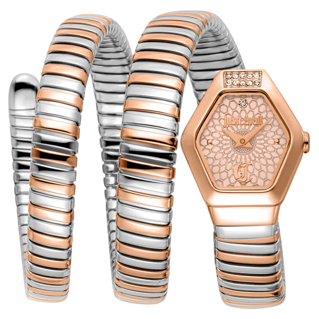 Just Cavalli Signature Snake - JC1L395M0065 Rose Gold Dial Watch