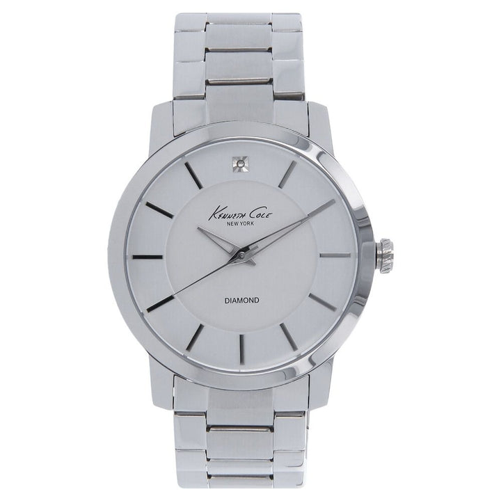 Kenneth Cole Quartz Analog Silver Dial Stainless Steel Strap Watch for Men-NCKC10008148MN