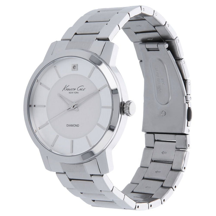 Kenneth Cole Quartz Analog Silver Dial Stainless Steel Strap Watch for Men-NCKC10008148MN