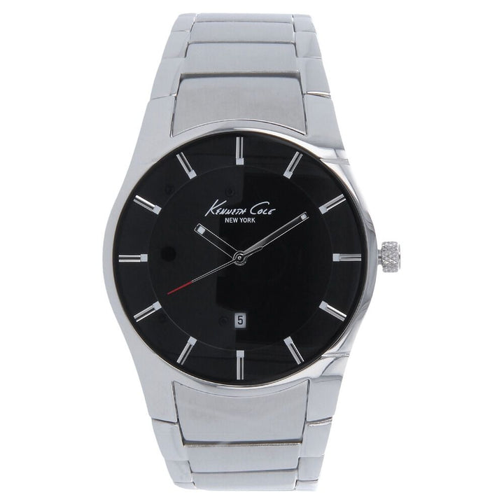 Kenneth Cole Quartz Analog Black Dial Stainless Steel Strap Watch for Men-NCKC10011573MN
