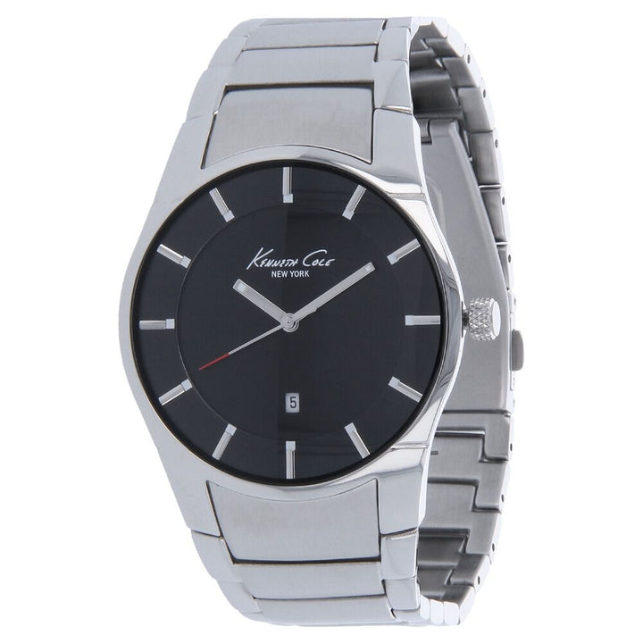 Kenneth Cole Quartz Analog Black Dial Stainless Steel Strap Watch for Men-NCKC10011573MN