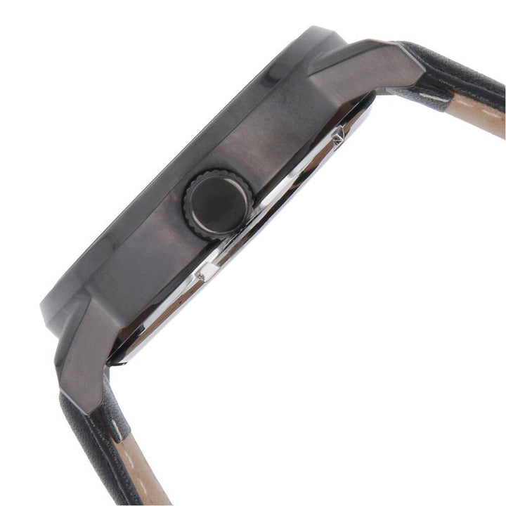 Kenneth Cole Automatic Black Dial Leather Strap Watch for Men-KC10011601MNJ