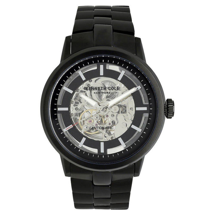 Kenneth Cole Quartz Analog Black Dial Metal Strap Watch for Men-NCKC10011618MN