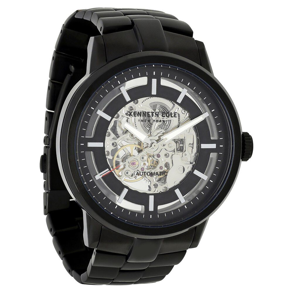 Kenneth Cole Quartz Analog Black Dial Metal Strap Watch for Men-NCKC10011618MN