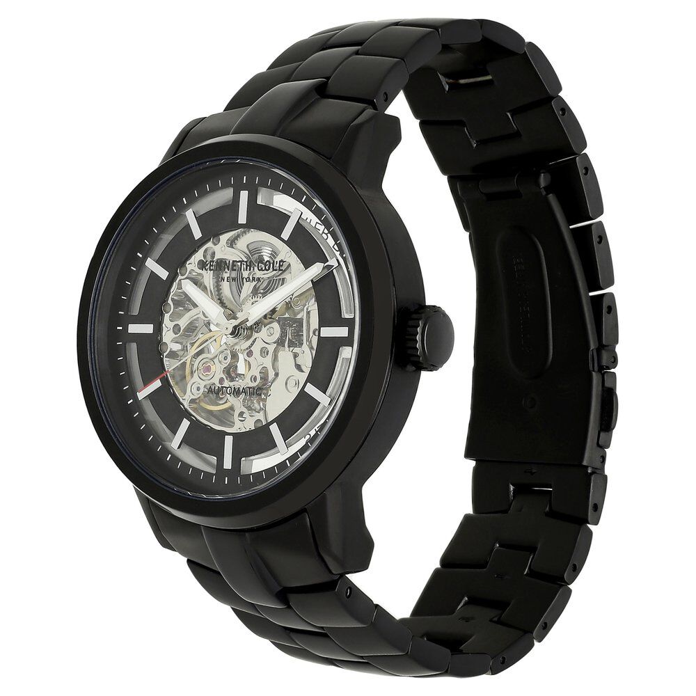 Kenneth Cole Quartz Analog Black Dial Metal Strap Watch for Men-NCKC10011618MN