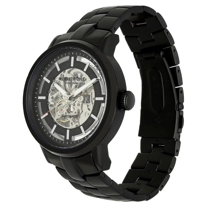 Kenneth Cole Quartz Analog Black Dial Metal Strap Watch for Men-NCKC10011618MN