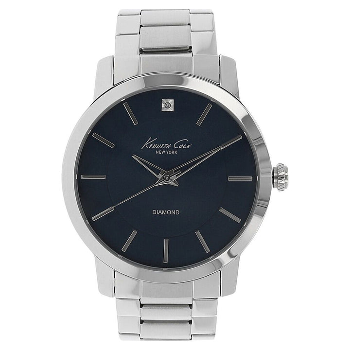Kenneth Cole Quartz Analog Blue Dial Stainless Steel Strap Watch for Men-NCKC10013219MN