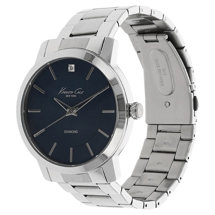 Kenneth Cole Quartz Analog Blue Dial Stainless Steel Strap Watch for Men-NCKC10013219MN