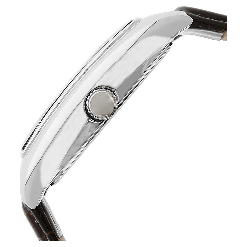 Kenneth Cole Quartz Analog Brown Dial Leather Strap Watch for Men-KC10014805MNJ