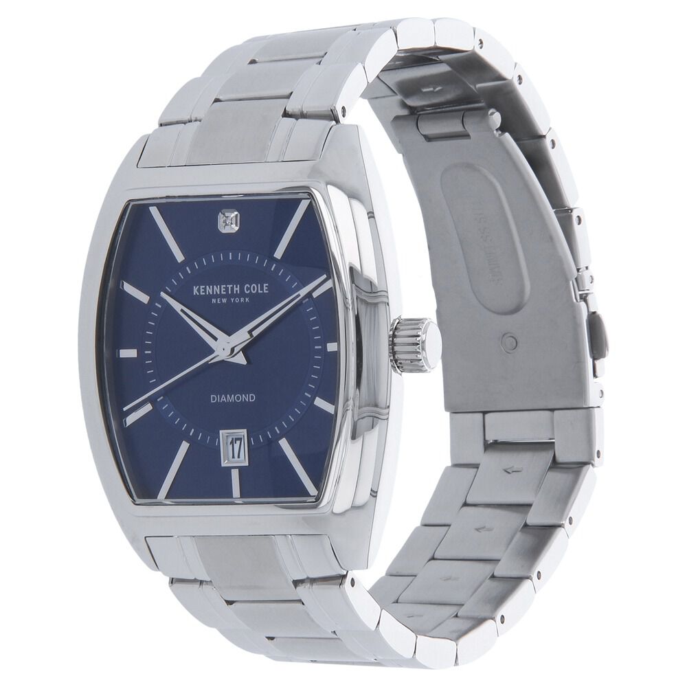 Kenneth Cole Quartz Analog Blue Dial Stainless Steel Strap Watch for Men-KC10014806MNJ