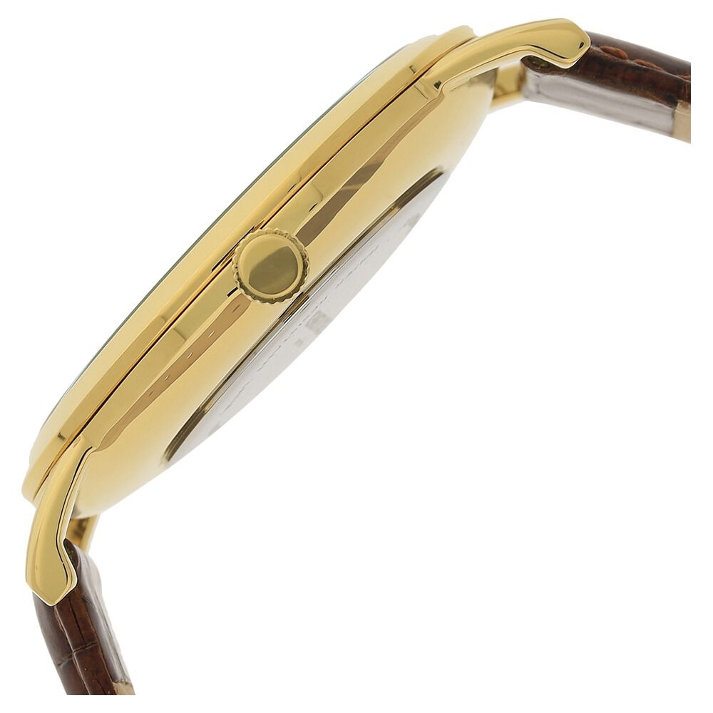 Kenneth Cole Quartz Analog Silver Dial Leather Strap Watch for Men-KC10015033MNJ