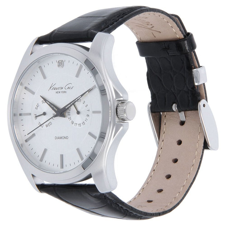 Kenneth Cole Quartz Multifunction Silver Dial Leather Strap Watch for Men-KC10022310MNJ