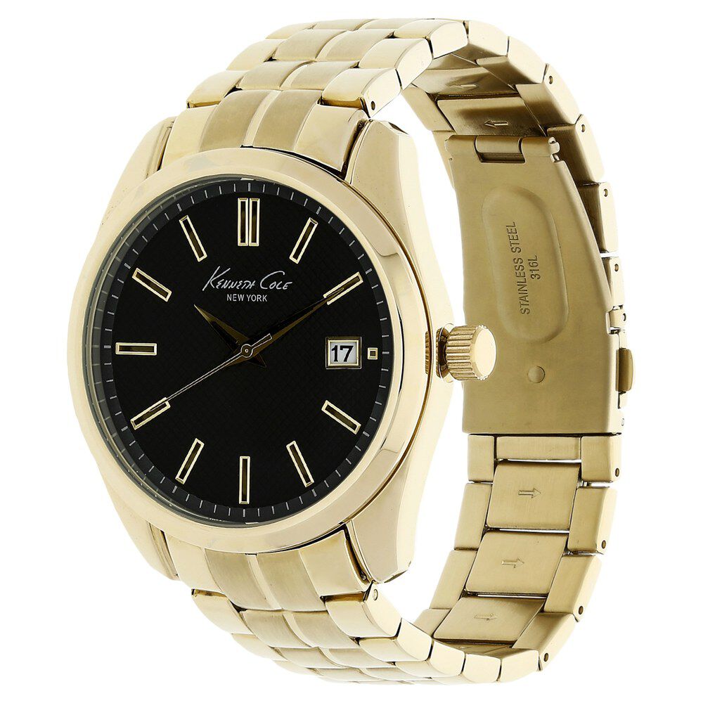Kenneth Cole Quartz Analog Black Dial Stainless Steel Strap Watch for Men-KC10024358MNJ
