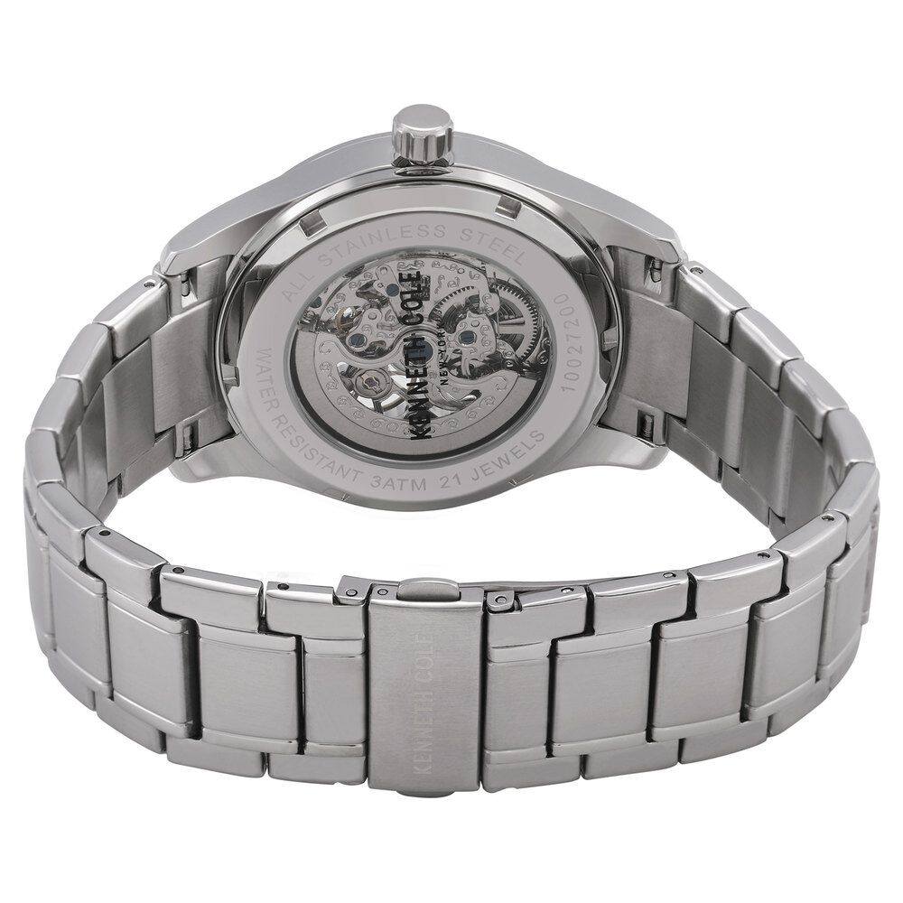 Kenneth Cole Automatic Silver Dial Stainless Steel Strap Watch for Men-NCKC10027200MN