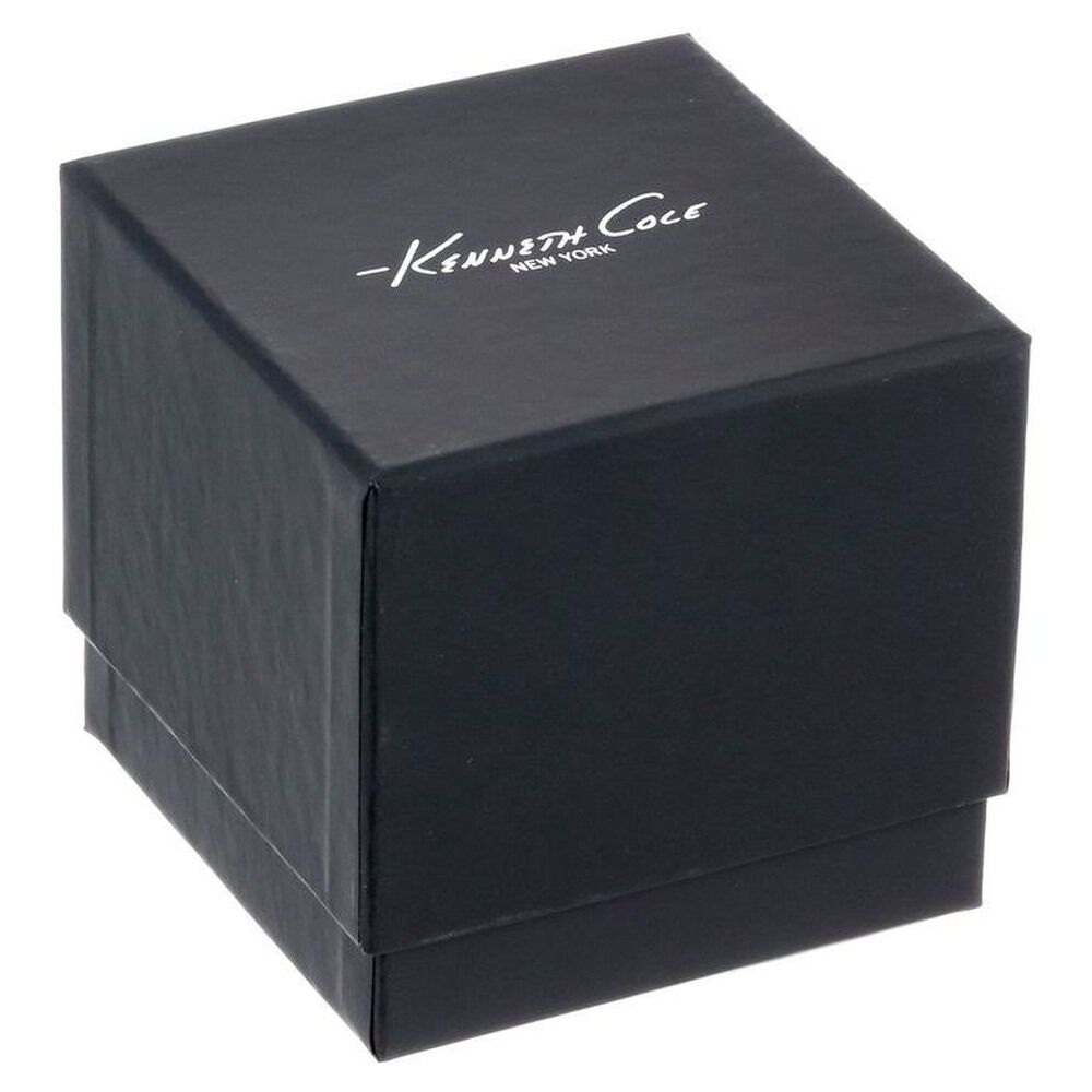 Kenneth Cole Quartz Analog Grey Dial Leather Strap Watch for Men-KC10027419MNJ