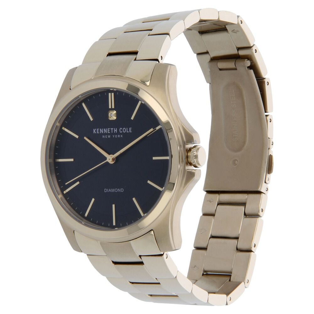 Kenneth Cole Quartz Analog Black Dial Metal Strap Watch for Men-KC10027421MNJ