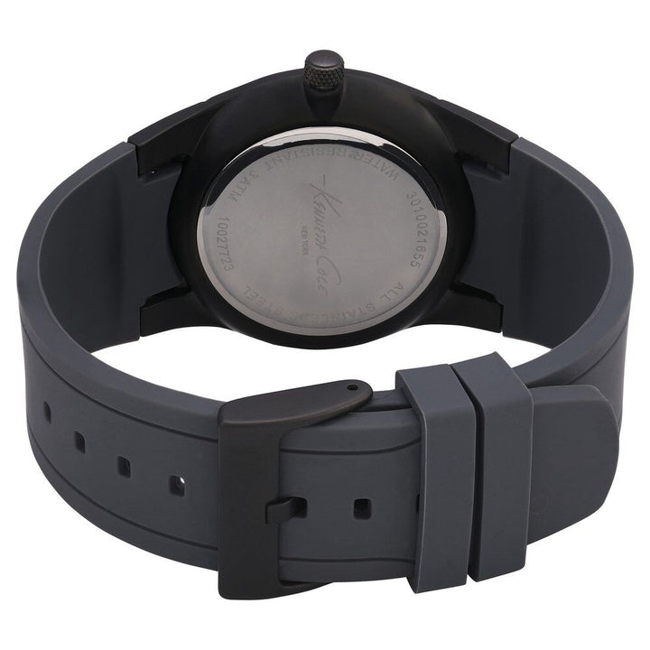 Kenneth Cole Quartz Analog Black Dial Silicone Strap Watch for Men-KC10027723MNJ