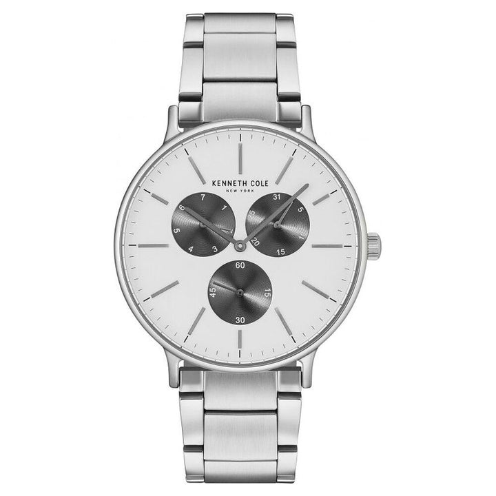 Kenneth Cole Quartz Multifunction Silver Dial Stainless Steel Strap Watch for Men-NCKC14946007MN
