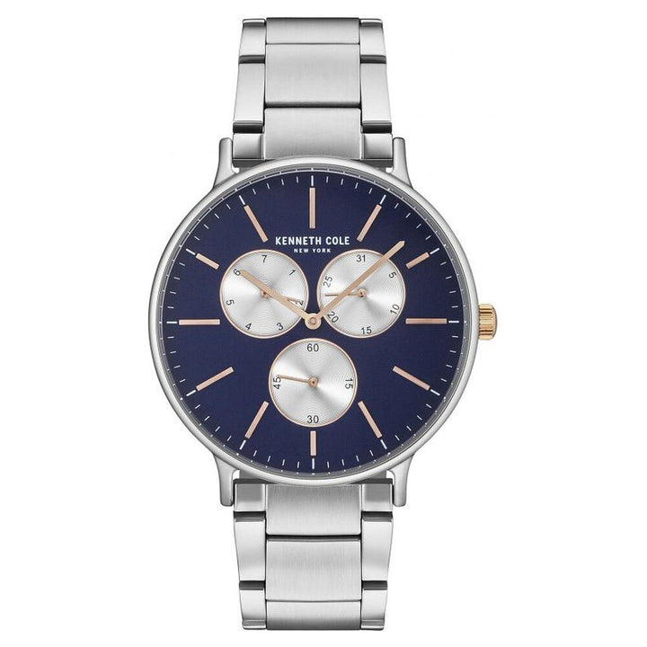 Kenneth Cole Quartz Multifunction Blue Dial Stainless Steel Strap Watch for Men-NCKC14946008MN