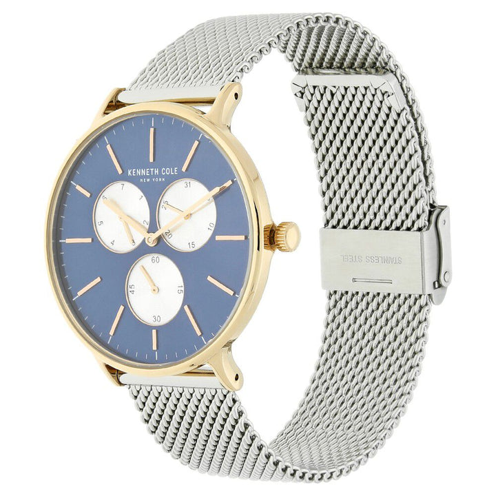 Kenneth Cole Quartz Multifunction Blue Dial Stainless Steel Strap Watch for Men-KC14946010MN