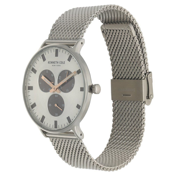 Kenneth Cole Quartz Chronograph Silver Dial Stainless Steel Strap Watch for Men-NCKC14946014MN