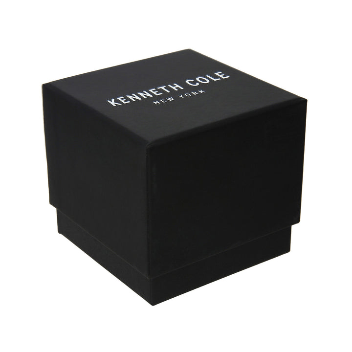 Kenneth Cole Quartz Chronograph Black Dial Leather Strap Watch for Men-NCKC15101002MN