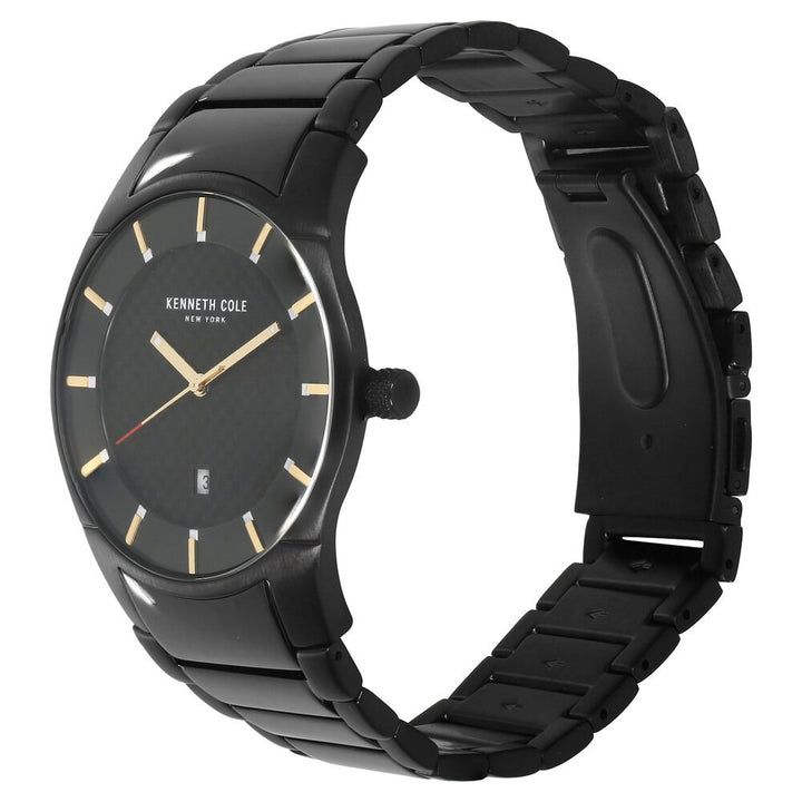 Kenneth Cole Quartz Analog with Date Black Dial Metal Strap Watch for Men-NCKC15103002MN
