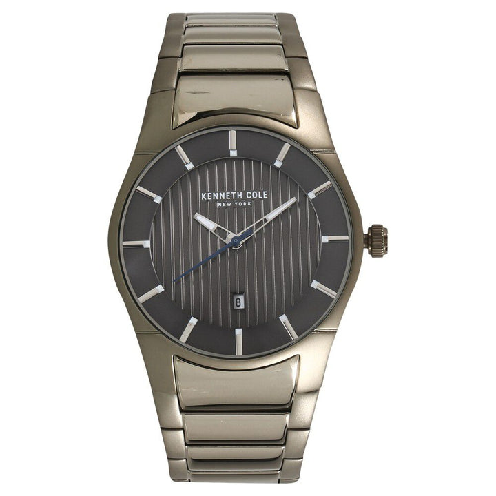 Kenneth Cole Quartz Analog with Date Grey Dial Metal Strap Watch for Men-NCKC15103013MN