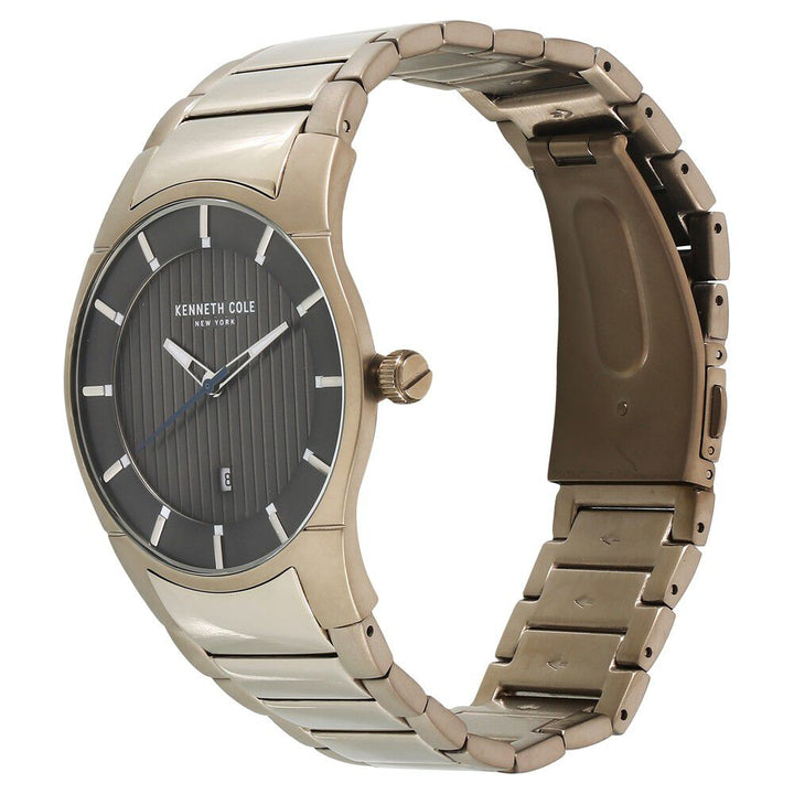 Kenneth Cole Quartz Analog with Date Grey Dial Metal Strap Watch for Men-NCKC15103013MN