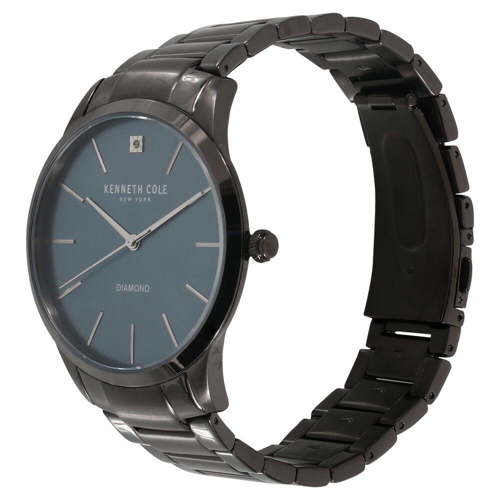 Kenneth Cole Quartz Analog Blue Dial Metal Strap Watch for Men-NCKC15111007MN