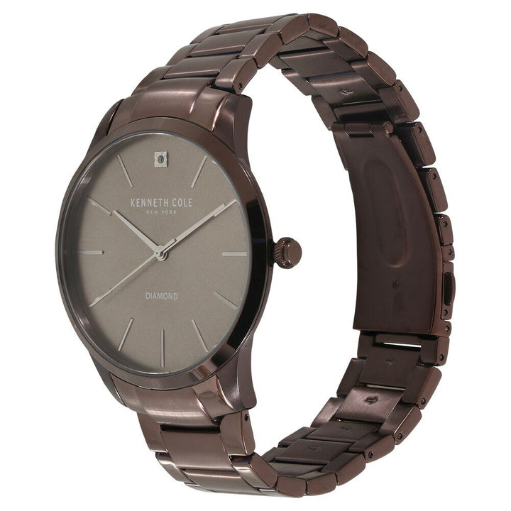 Kenneth Cole Quartz Analog Grey Dial Metal Strap Watch for Men-NCKC15111008MN